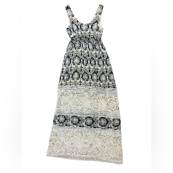 Sunday In Brooklyn Anthropologie Dress Lacey Maxi Tank Blue/White Size Small EUC - Picture 4 of 9